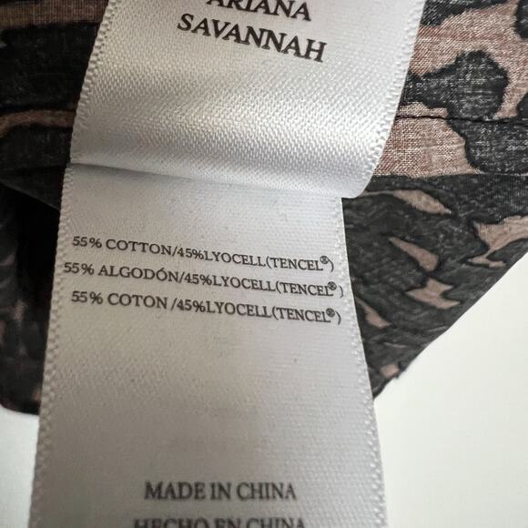 Rails Blouse Sz Small Ruffle High Neck Leopard Animal Savannah Shirt Ariana - Picture 5 of 10